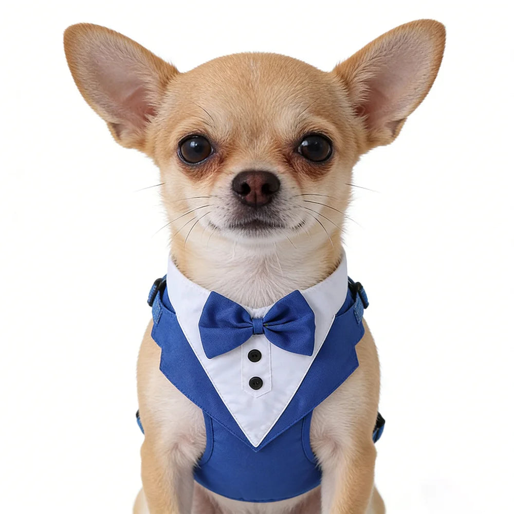 Dog Tuxedo for Wedding Outfit, Dog Suit and Tie Costumes for Birthday, Cosplay, Christmas Party, Pet Formal Wear with Bowtie by PawHaven