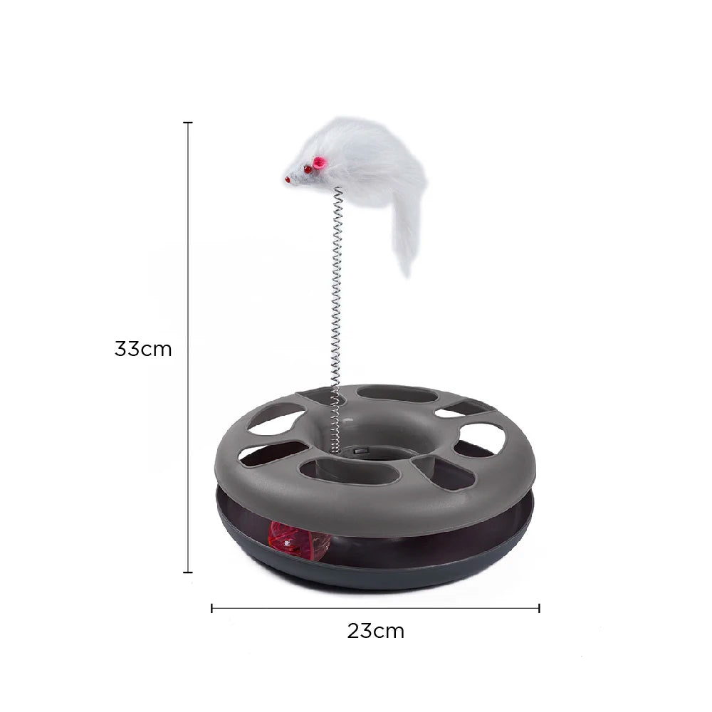 Premium Cat Toy 3 In 1 Disc Ball Mouse For Exercise by PawHaven