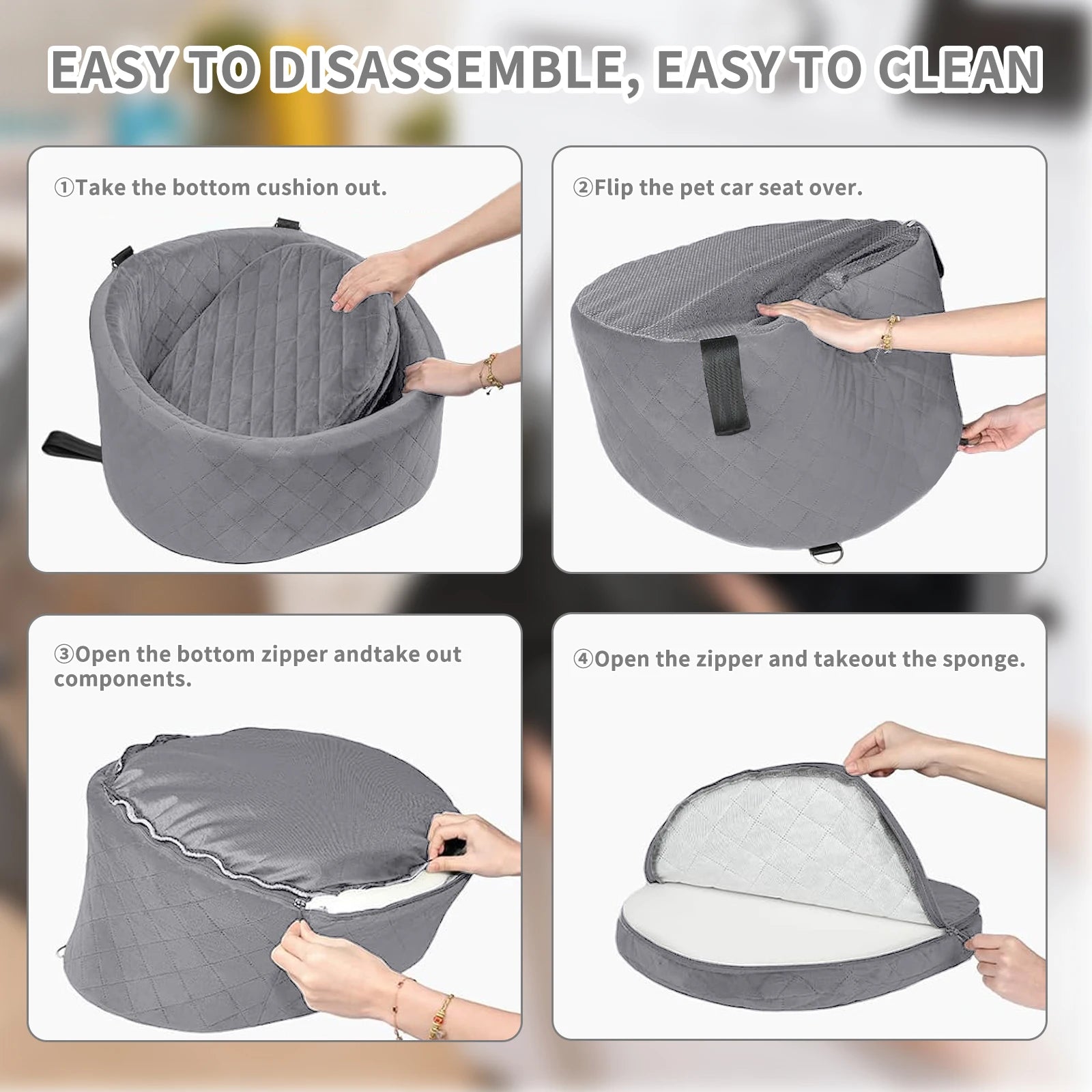 Portable Pet Car Seat for Small Dogs and Cats – Machine-Washable, Comfortable Seat, and Vehicle Dog Hammock car seat cover by PawHaven