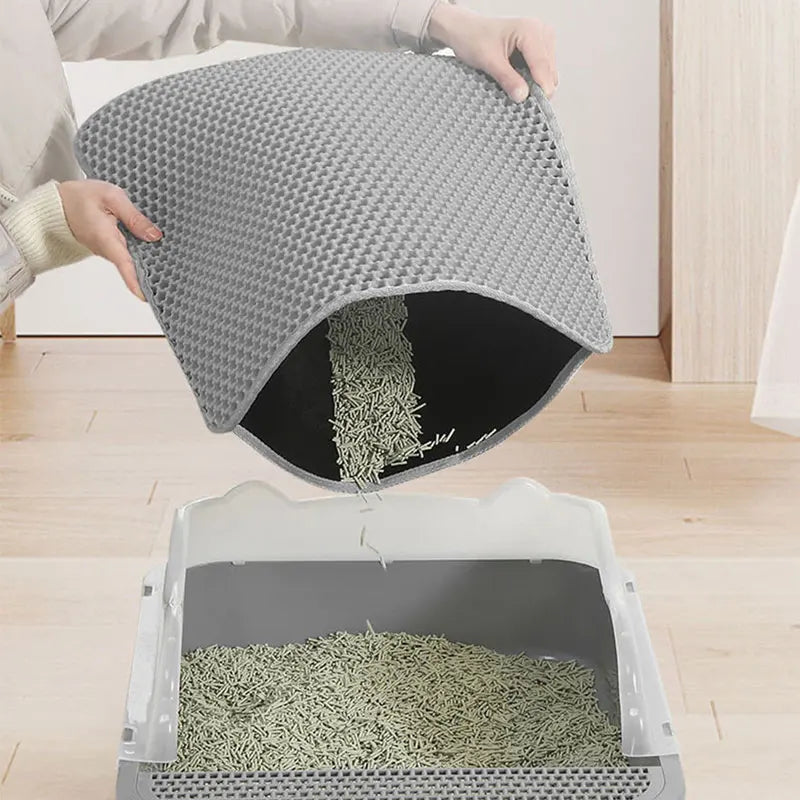 Pet Cat Litter Mat Waterproof Double Layer Cat Litter Trapping Pet Litter Box Mat Clean Pad Products For Cats Accessories by PawHaven