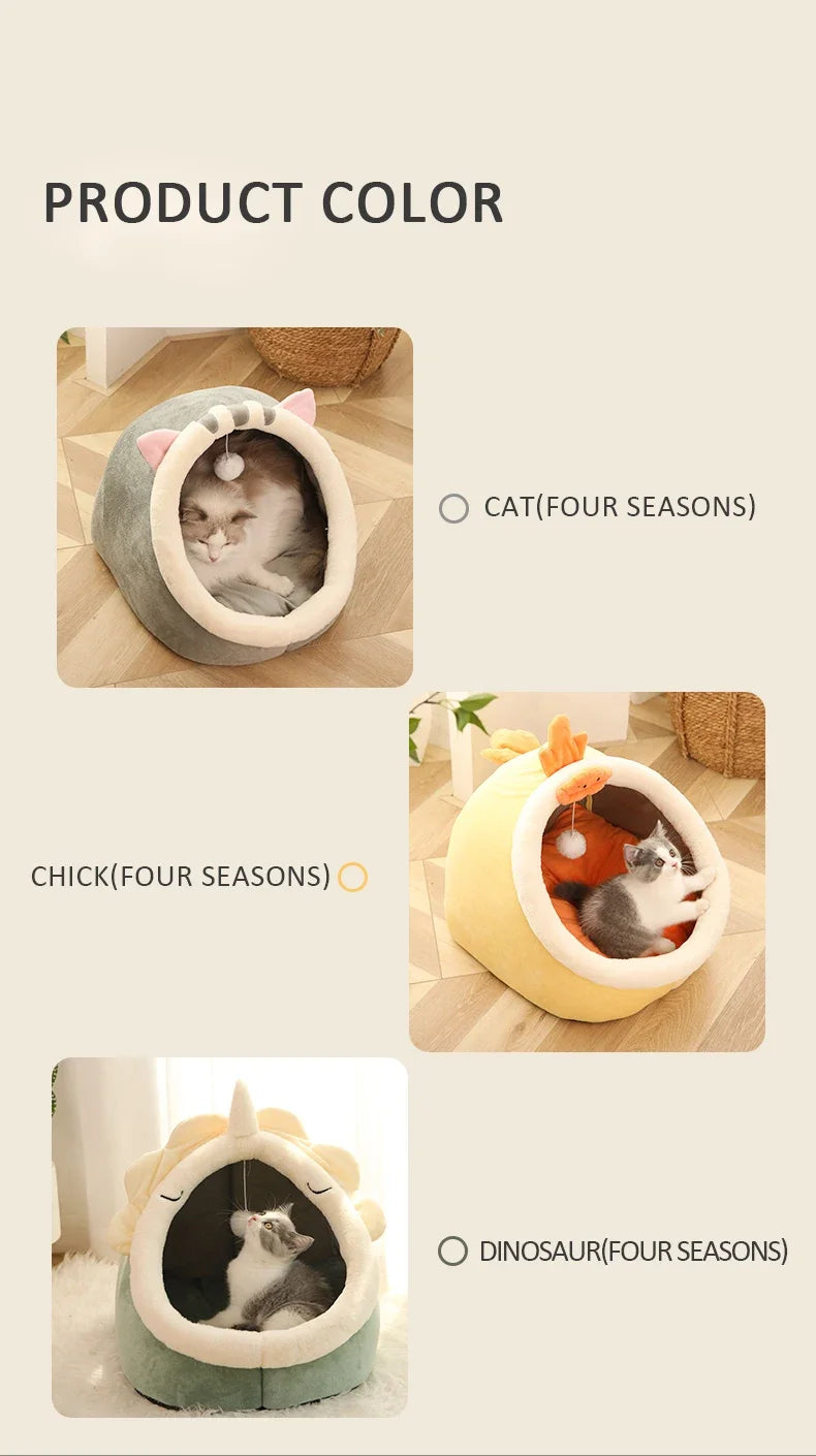 Cat Pad Bed Sweet Soft Warm Pet Basket Cozy Kitten Lounger Cushion Pet House Tent Small Dog Mat For Washable Cats winter Beds by PawHaven