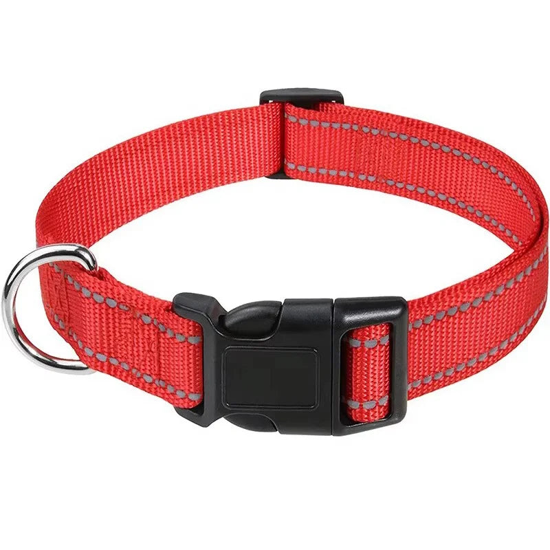 Adjustable Reflective Pet Collar Anti Breakaway Anti Choke Explosion Proof Walking Neck Ring Durable Traction Collar For Dog Cat by PawHaven
