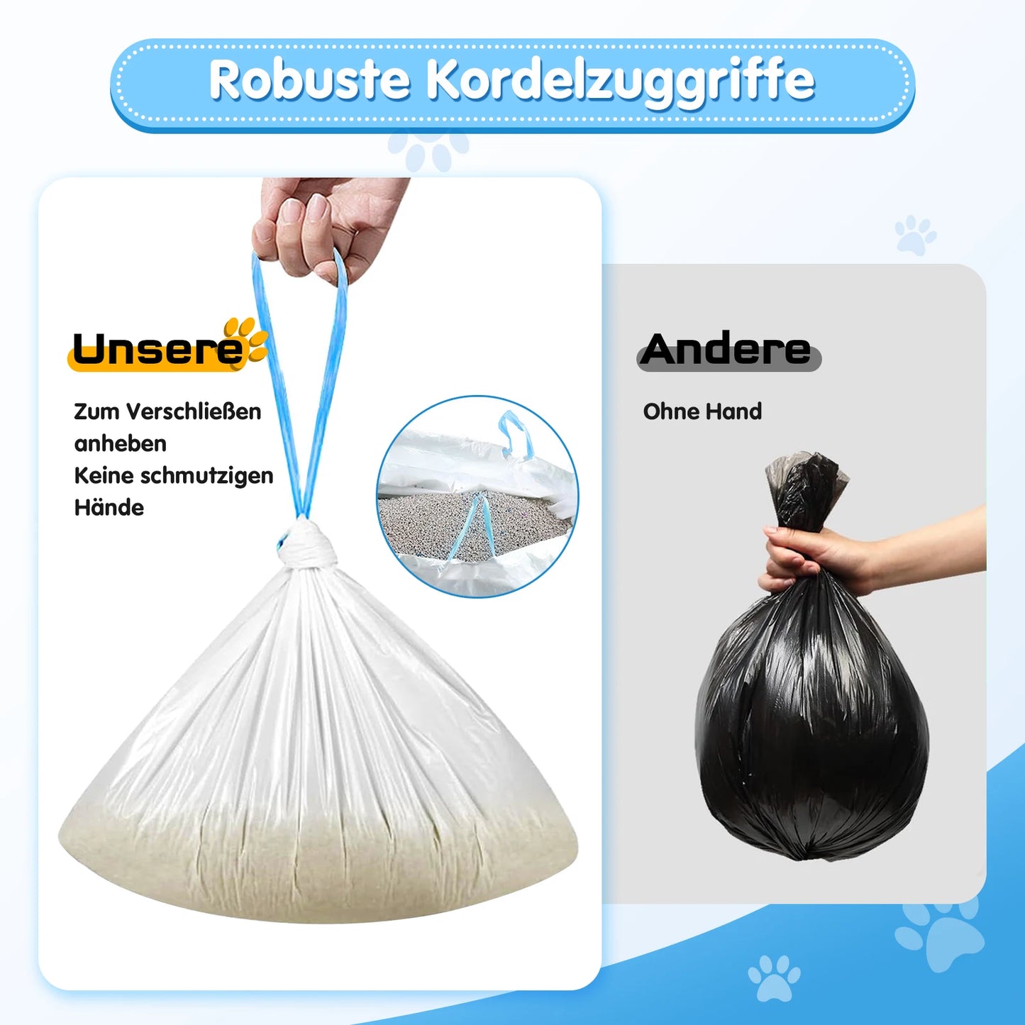 4 Packs/ 60pcs Garbage Bag For Smart Cat Litter Box Drawstring Thickened Cat Litter Bag Pet Poop Bags Trash Bag For Pet Supplies by PawHaven