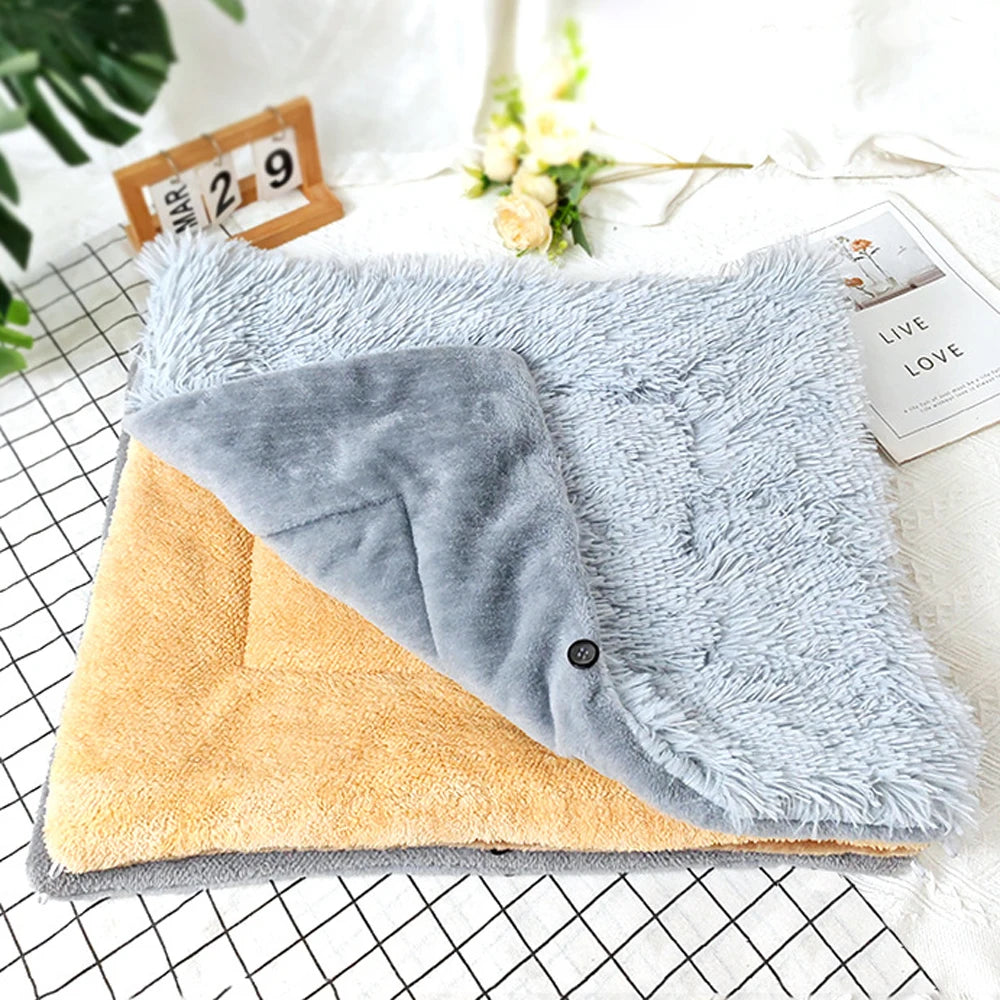 Folding Cat Bed Winter Warm Car Mat Dog Bed Pet House Plush Thickened Cushion by PawHaven