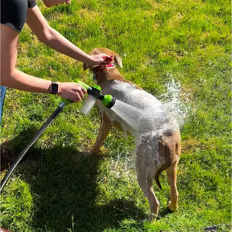 High-pressure Sprayer Nozzle Hose dog shower Gun 3 Mode Adjustable Pet Wash Cleaning bath Water Foam Soap Sprayer dog clean tool by PawHaven