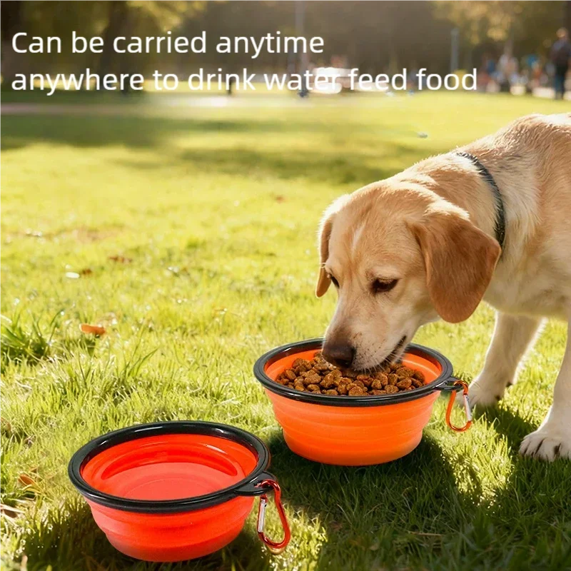 Portable Collapsible Silicone Dog Bowl Pet Food Water Feeding Dish Outdoor Camping Hiking Travel Bowl For Cats Puppies Equipped by PawHaven