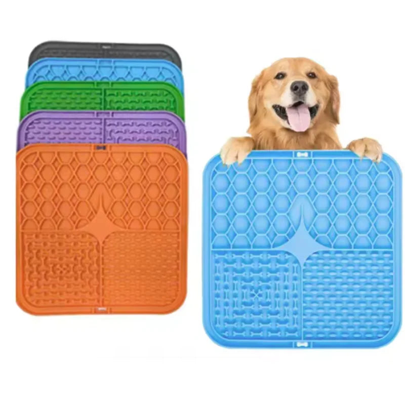 Pet Lick Silicone Mat Dogs Pet Slow Food Plate for Dog Bathing Distraction Silicone Dog Sucker Food Training Dog Feeder Supplies by PawHaven
