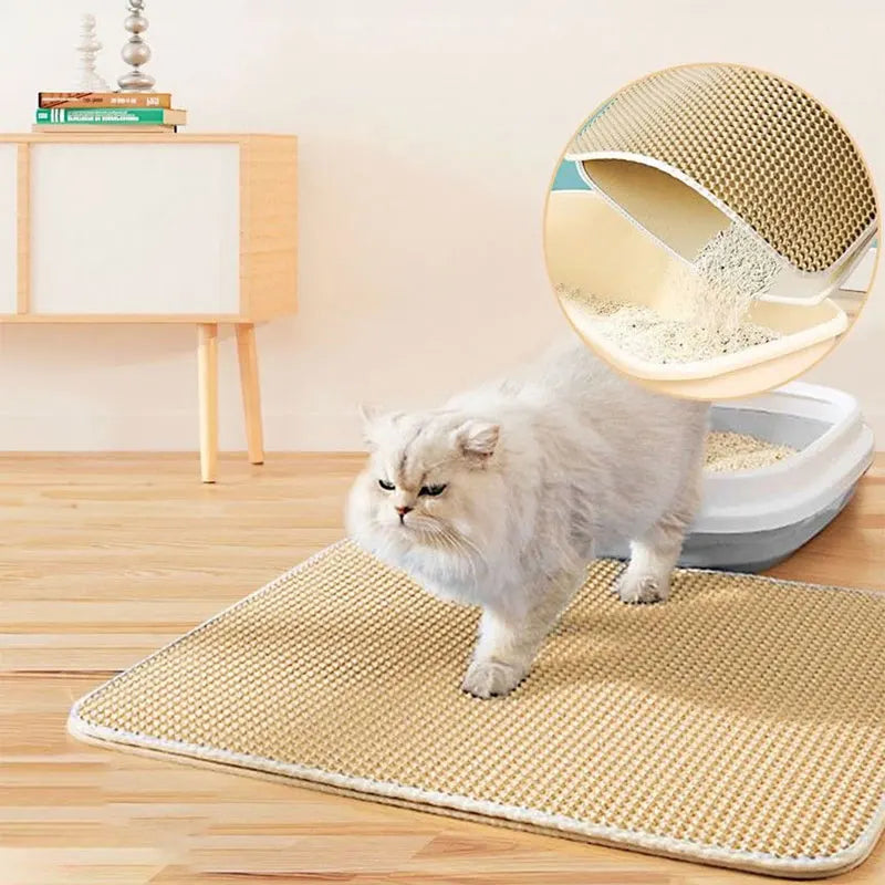 Pet Cat Litter Mat Waterproof Double Layer Cat Litter Trapping Pet Litter Box Mat Clean Pad Products For Cats Accessories by PawHaven