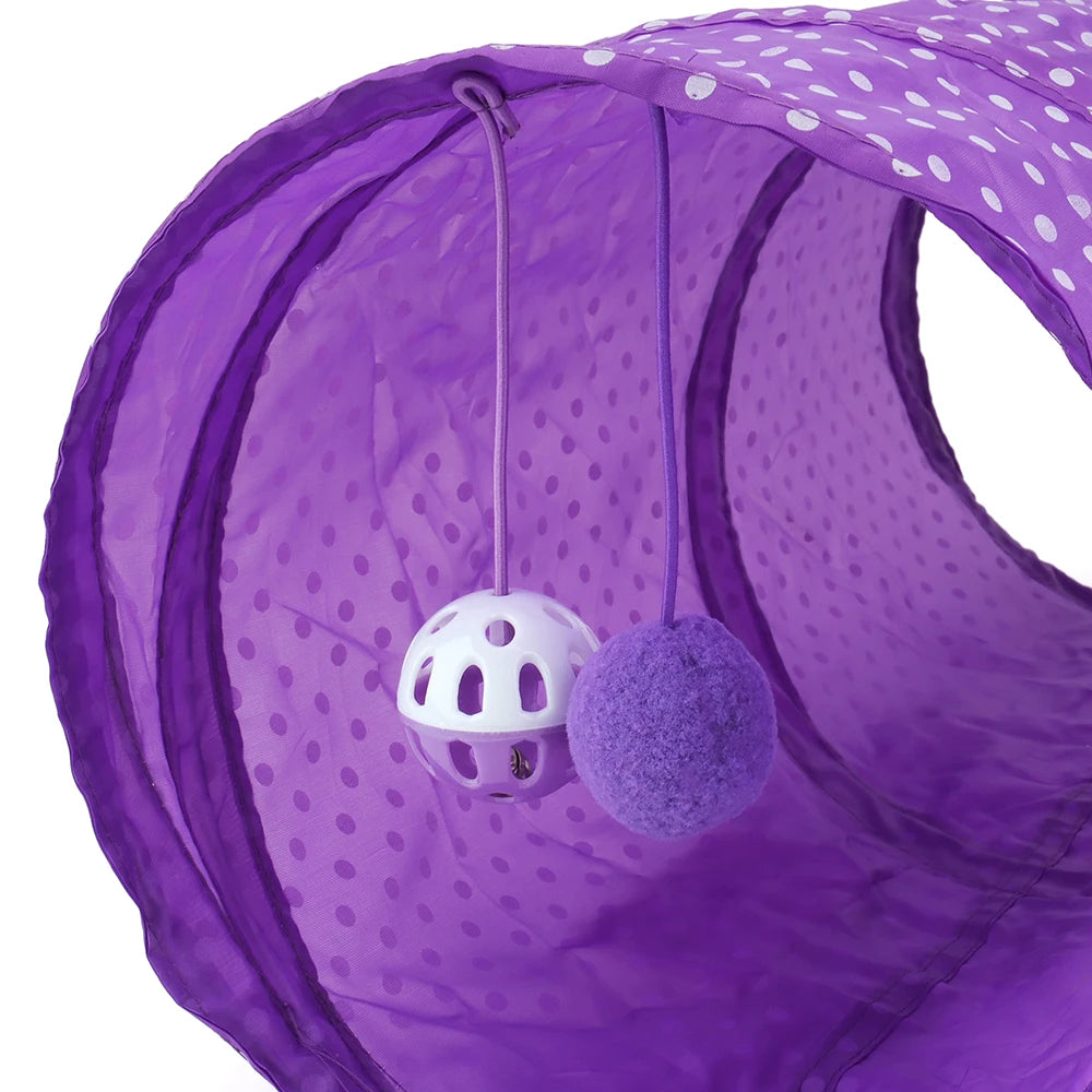 Dot Tunnel Cat Toy Tubes Ball Fold Kitten Pet Toy Puppy Rabbit Play Cat Tent by PawHaven
