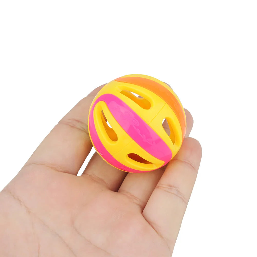 6pcs Random Bell Plastic Ball Cat Toy Colorful Splicing 4.8cm Pet Toy Accessory by PawHaven