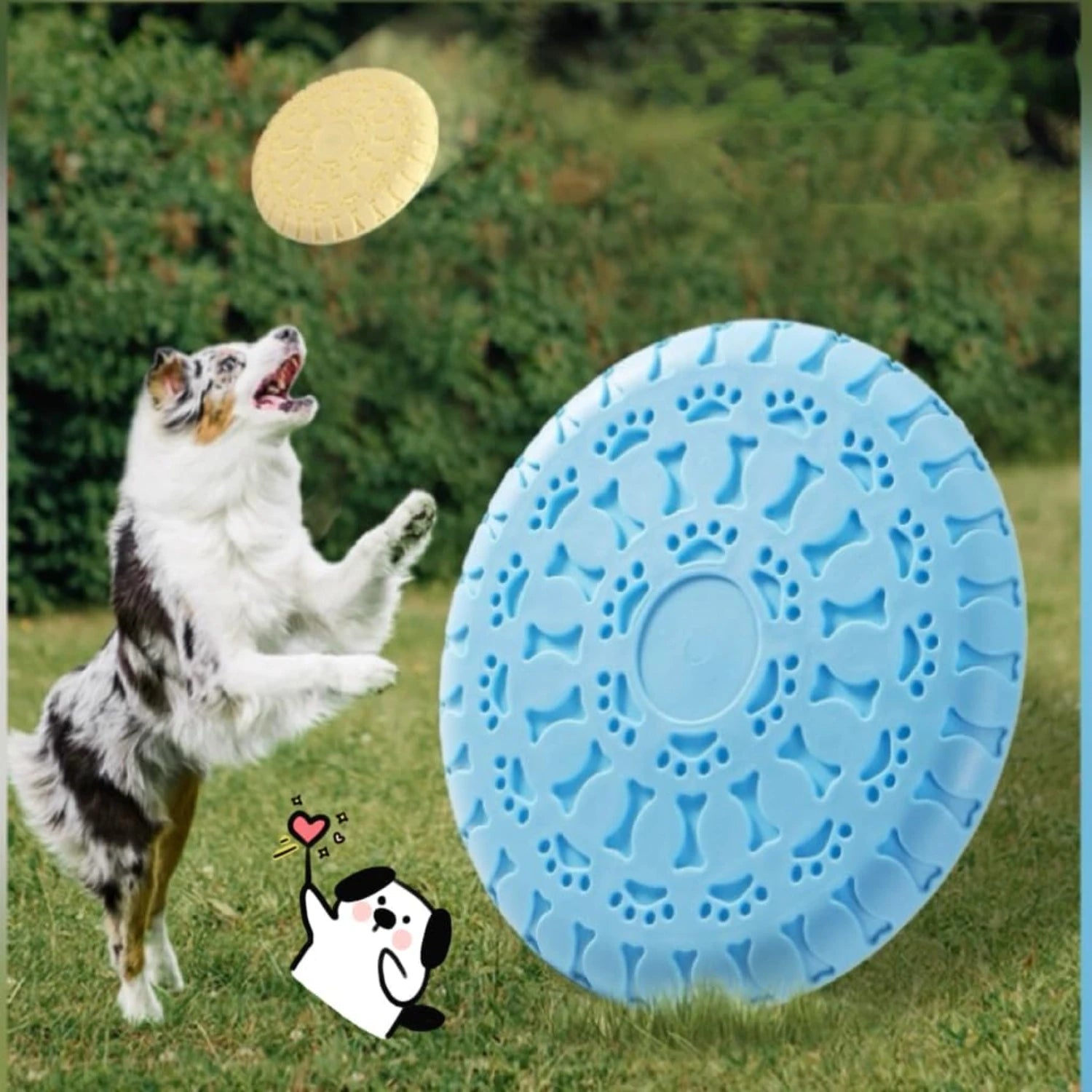 Durable, Lightweight and Aerodynamic Floatable Dog Flying Disc - Interactive Pet Training Toy for Active Dogs by PawHaven