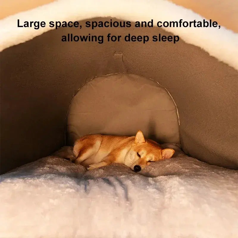 winter Dog Kennel Warm Dog House Mat Detachable Washable Dogs Bed Nest Deep Sleep Tent for Medium Large Dogs House dog Supplies by PawHaven