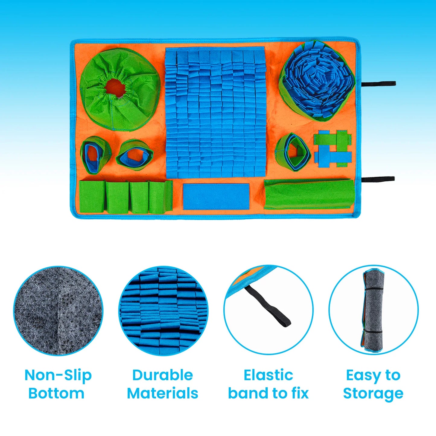 Snuffle Mat for Dogs, Interactive Feeding Game for Boredom and Mental Stimulation, Dog Feeding Mat Encourages Natural by PawHaven