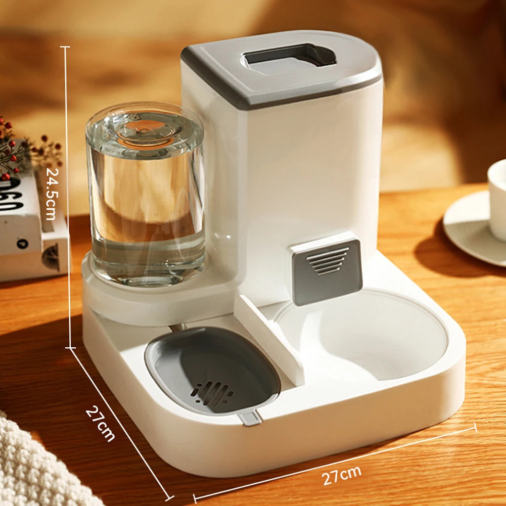 Premium Spillproof Cat Water Fountain And Auto Feeder by PawHaven