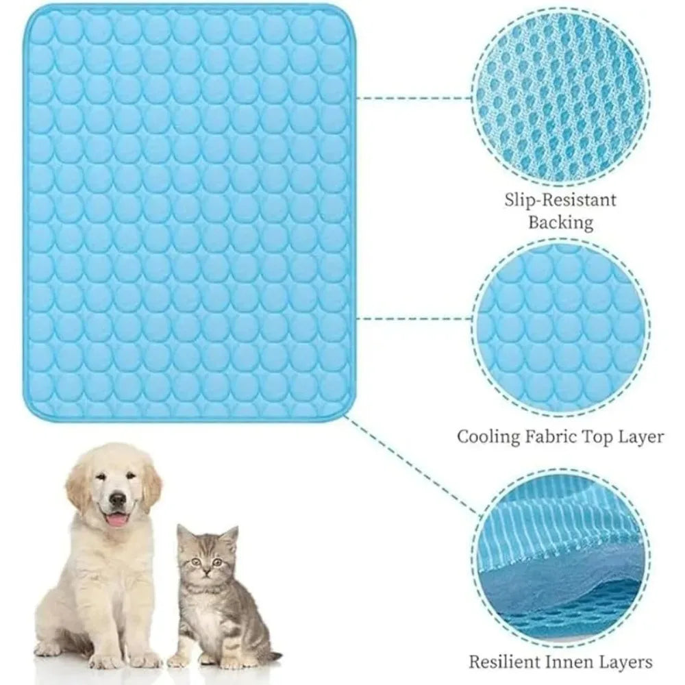 Summer Pet Cooling Mat Self Cooling Pad for Dog and Cat Waterproof Sleeping Bed Pillow Cushion Pad for Indoor Outdoor Use by PawHaven