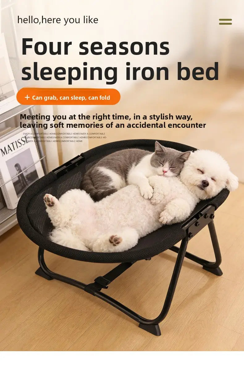 Elevated Breathable Foldable Cot Bed for Dogs and Cats by PawHaven