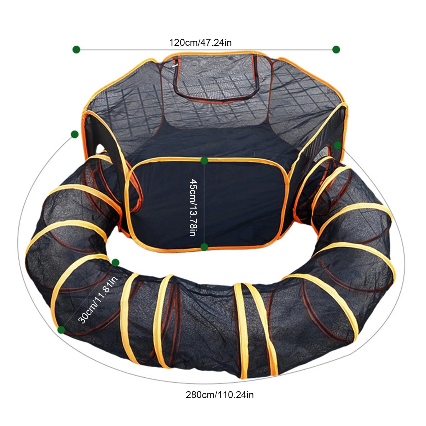 Outdoor Folding Play Tent Tunnel Large Pet Tunnel Cat Enclosures 2-in-1 Big Foldable Pet Playpen for Indoor Cats Puppies Rabbits by PawHaven