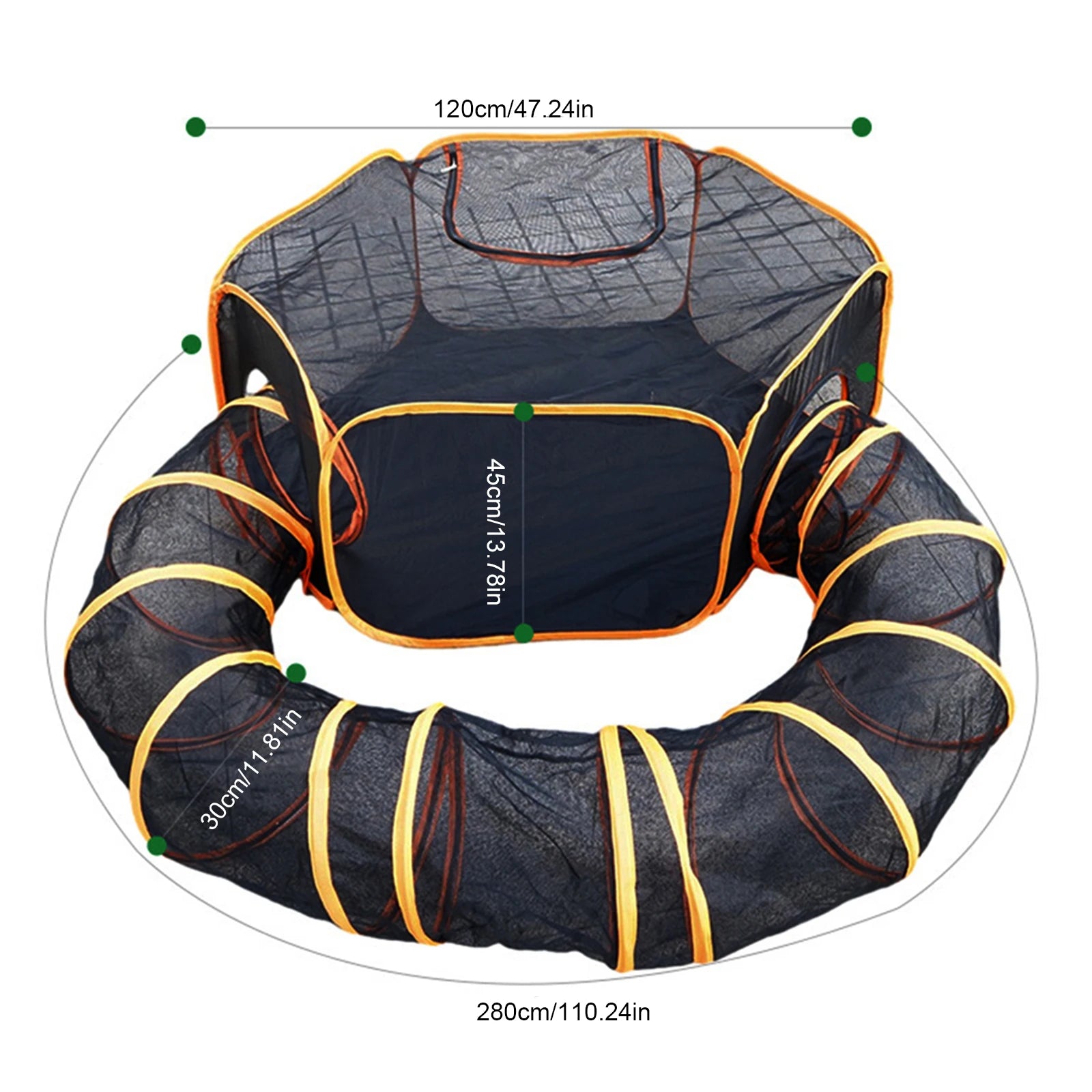 Outdoor Folding Play Tent Tunnel Large Pet Tunnel Cat Enclosures 2-in-1 Big Foldable Pet Playpen for Indoor Cats Puppies Rabbits by PawHaven