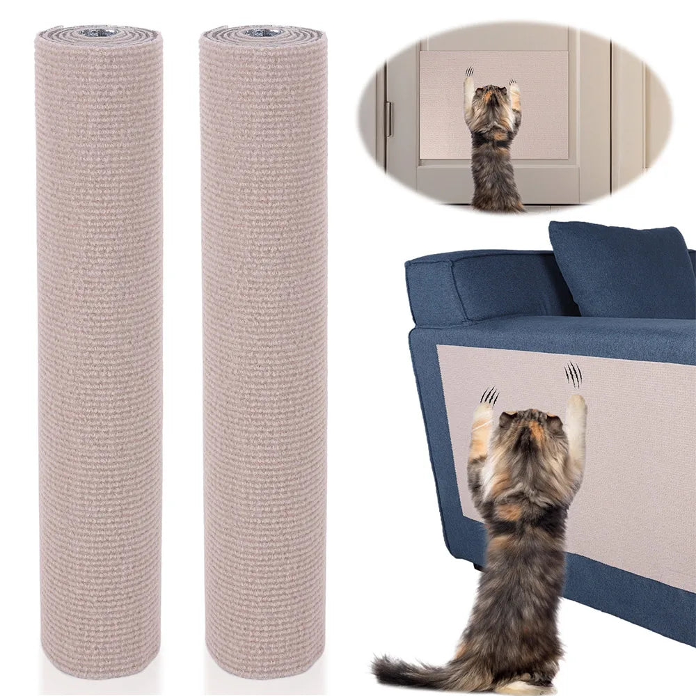2Pcs Cat Scratch Sofa Mat Self-Adhesive Trimmable Carpet Pad Sofa Corner Home Pet Scratcher Multi-Purpose Cats Scratching Pad by PawHaven