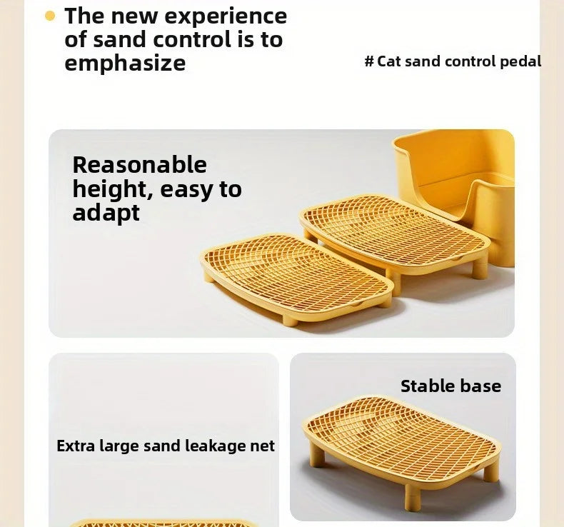 Cat Litter Box Sand Control Mat with Double Layer Filter Leak Proof Design for Open Closed Style by PawHaven