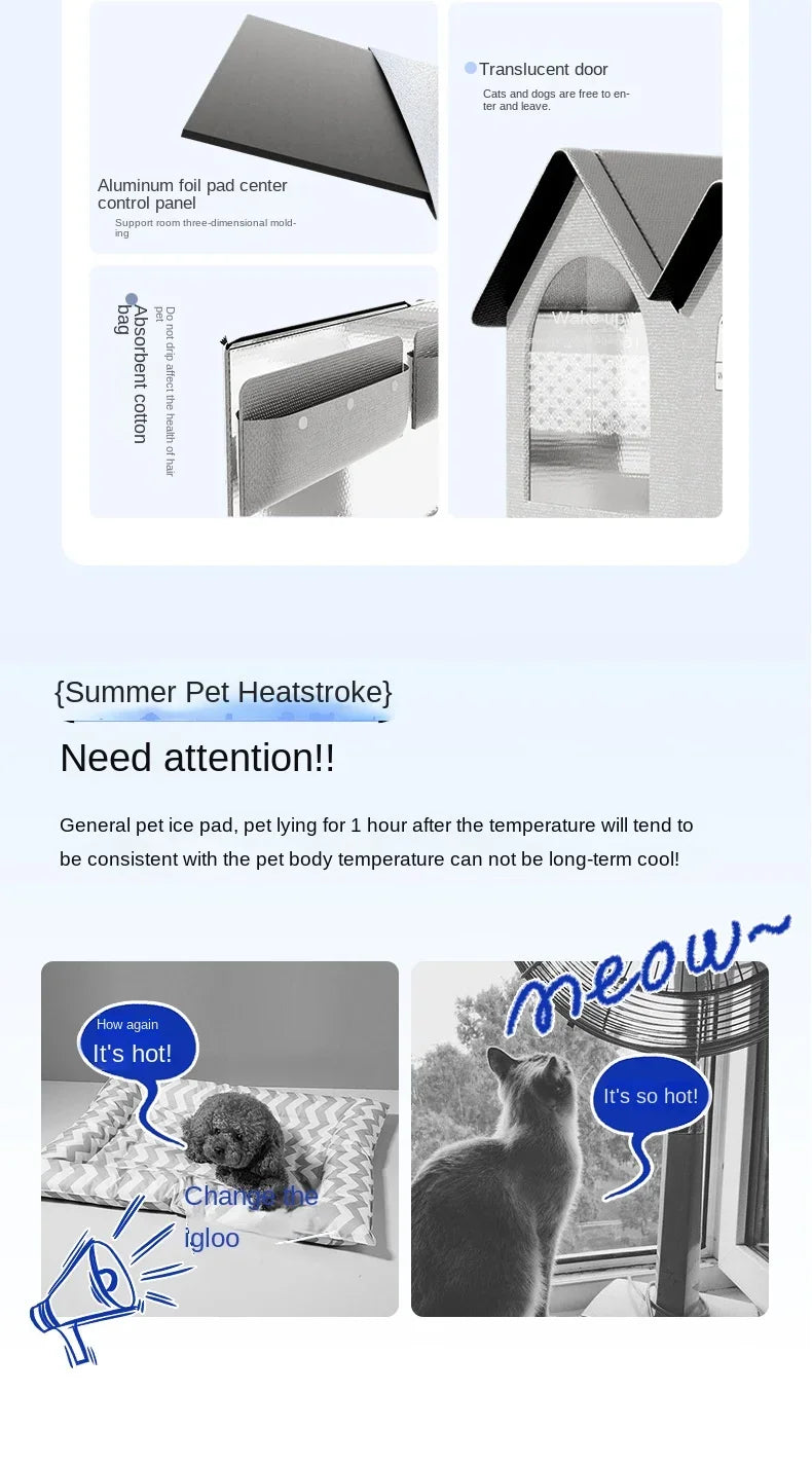 Cat Air Conditioning House Summer Cat Cooling Tool Nest Dog Ice House Dog Four Seasons Cat Pet Ice House by PawHaven