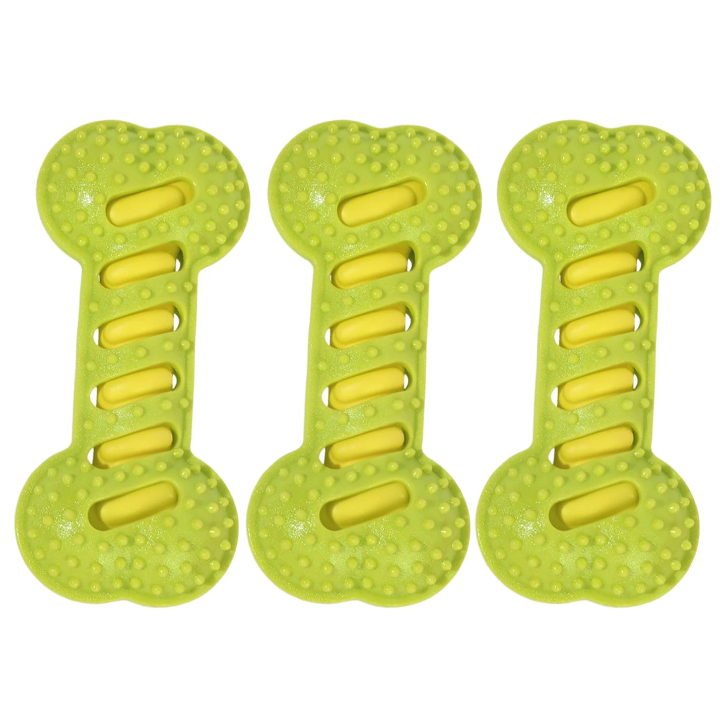 Premium Dog Dental Toy Set Textured Squeaky Bones by PawHaven