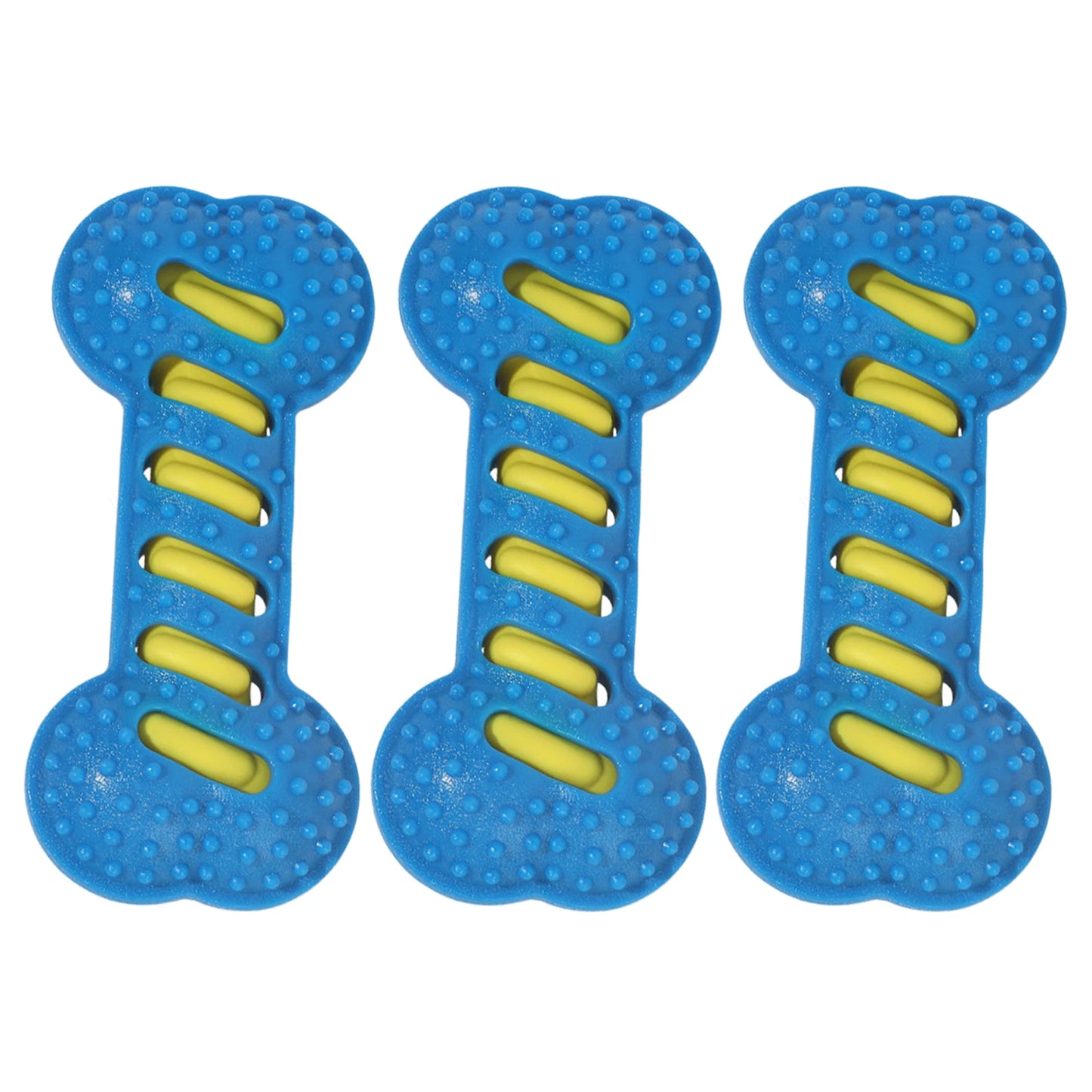Premium Dog Dental Toy Set Textured Squeaky Bones by PawHaven
