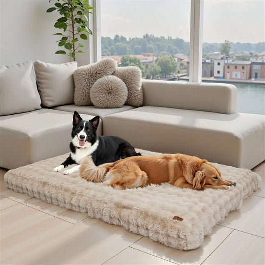 Ultra Plush Dog Bed Soft Pet Cushion Large Dog Crate Puppy Mattress Washable Mat by PawHaven