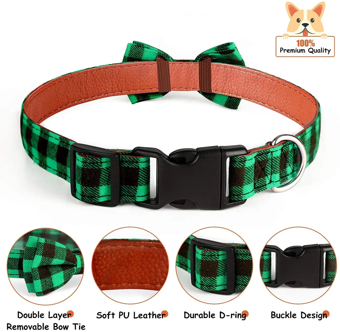 Premium Adjustable Plaid Bow Tie For Dogs And Cats by PawHaven