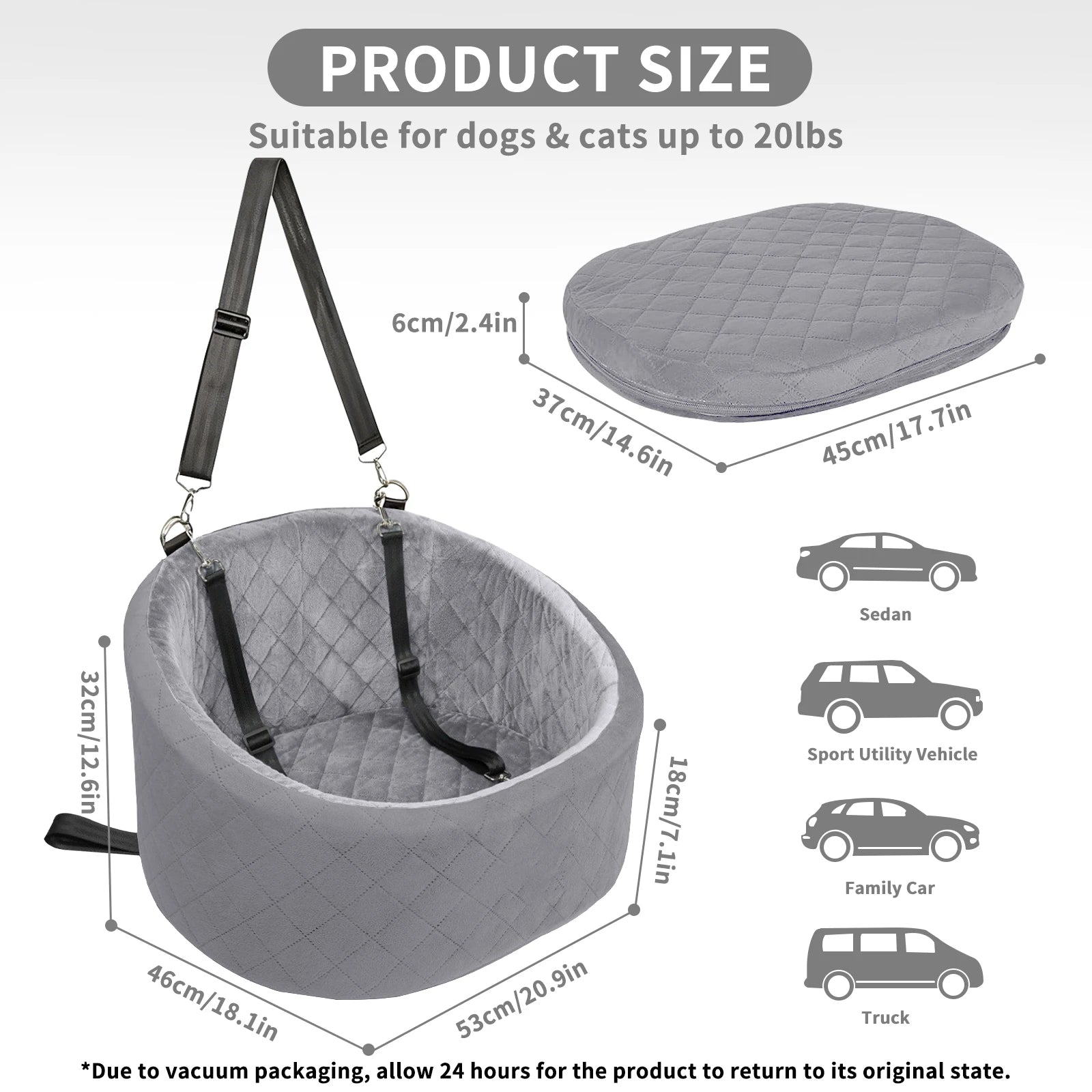 Portable Pet Car Seat for Small Dogs and Cats – Machine-Washable, Comfortable Seat, and Vehicle Dog Hammock car seat cover by PawHaven