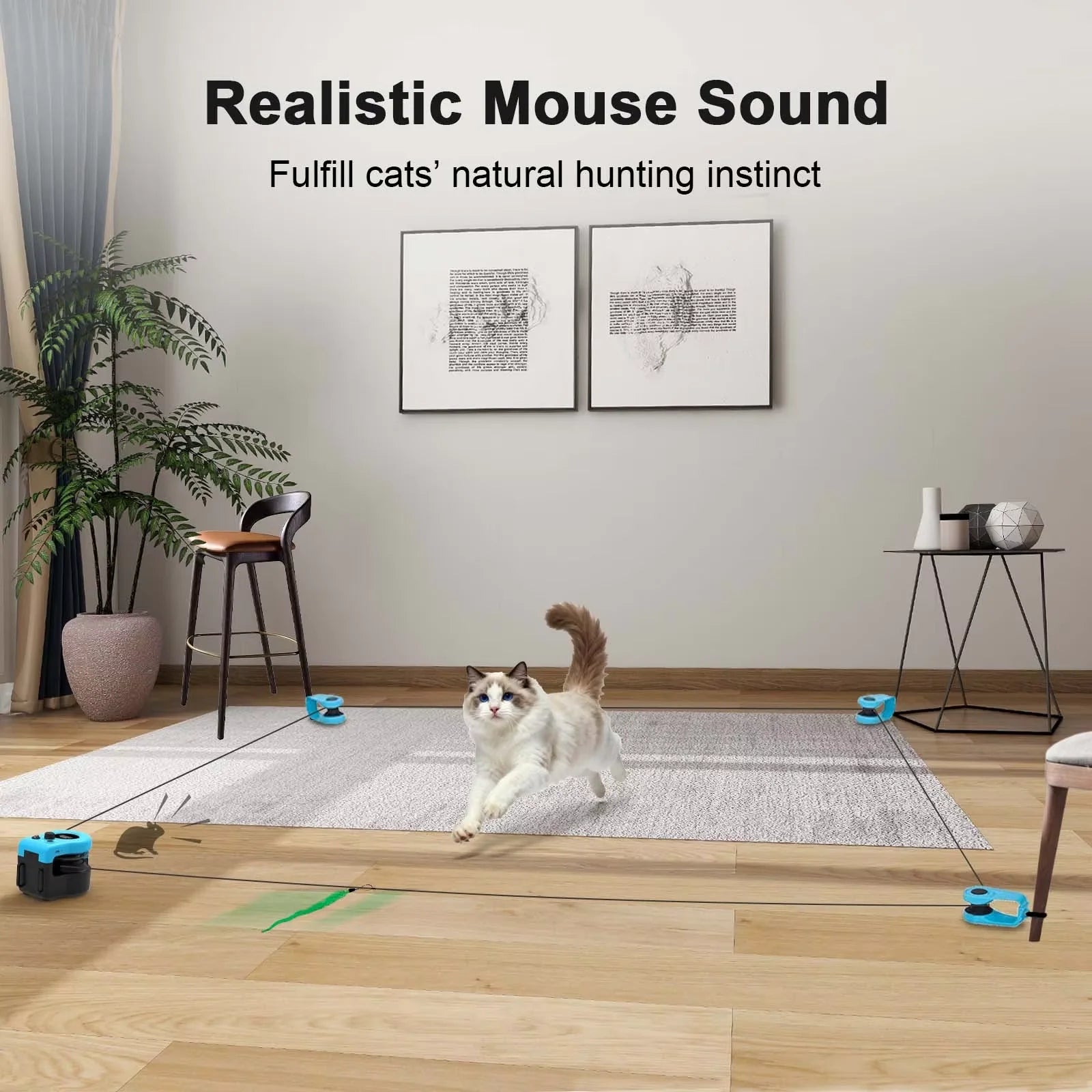 Cat Toys Automatic/Remote Control Cat Toy Interactive Cat Toy Cat Treadmill Adjustable Speed Simulated Cat Hunting Toy by PawHaven