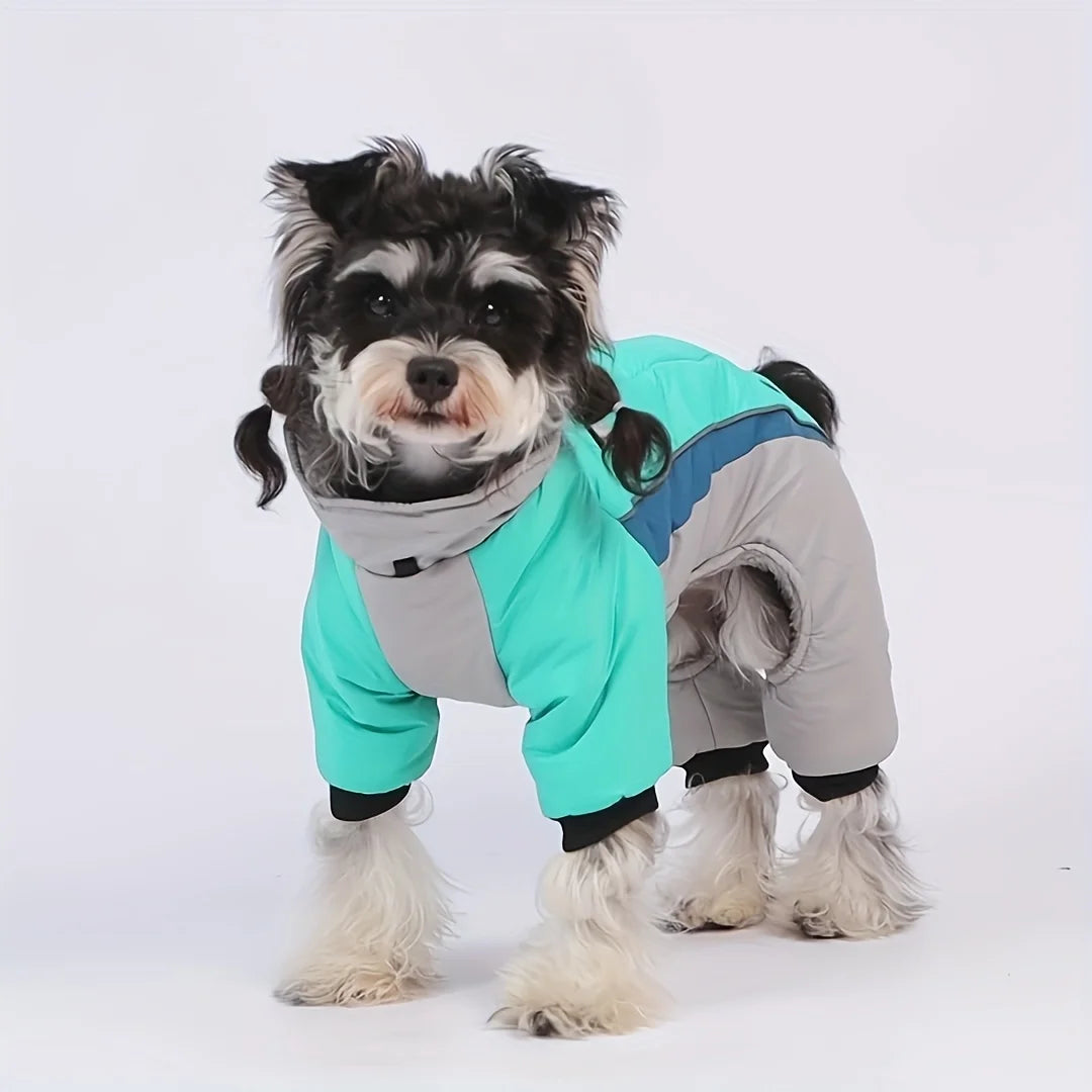 Autumn and winter new dog clothes, four-legged cotton jacket, outdoor reflective leash, thick coat for keeping dogs warm by PawHaven