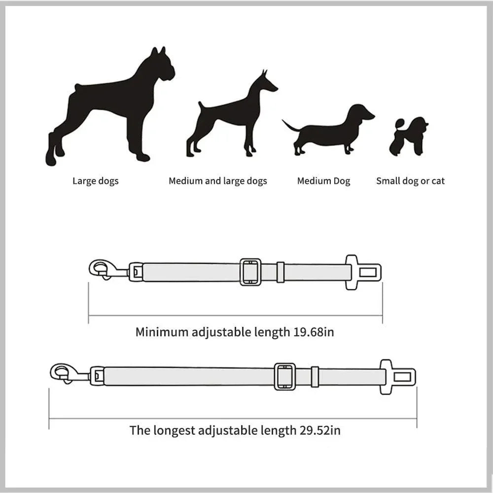 Premium Adjustable Dog Car Seat Belt For Safe Travel by PawHaven