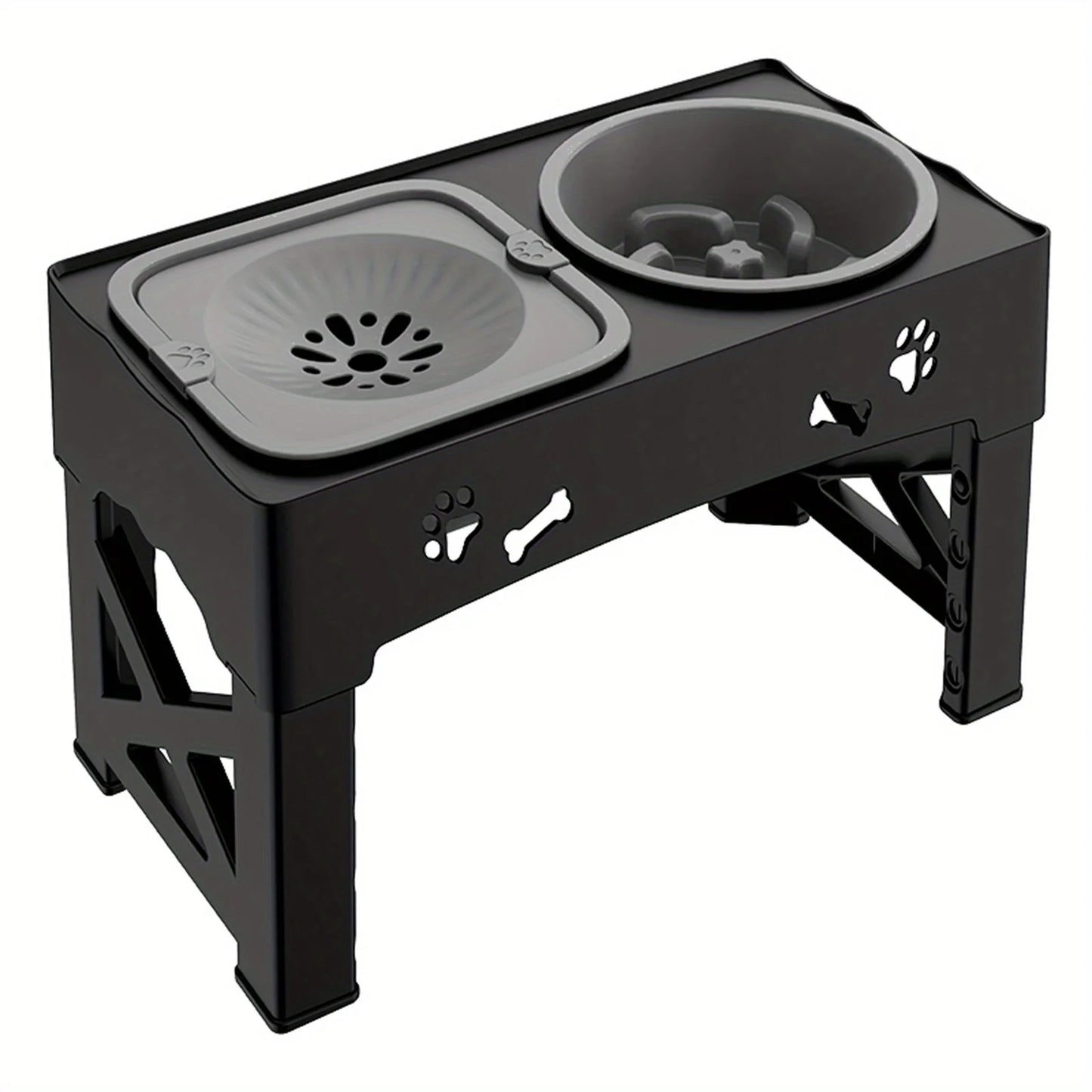 Raised Dog Bowl Stand for Cats and Dogs Pet Feeder Bowls Double Feeder High Stand for Small Medium and Large Dogs Cats by PawHaven