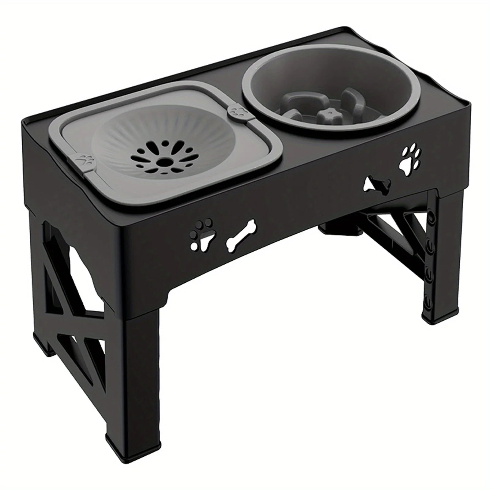 Raised Dog Bowl Stand for Cats and Dogs Pet Feeder Bowls Double Feeder High Stand for Small Medium and Large Dogs Cats by PawHaven
