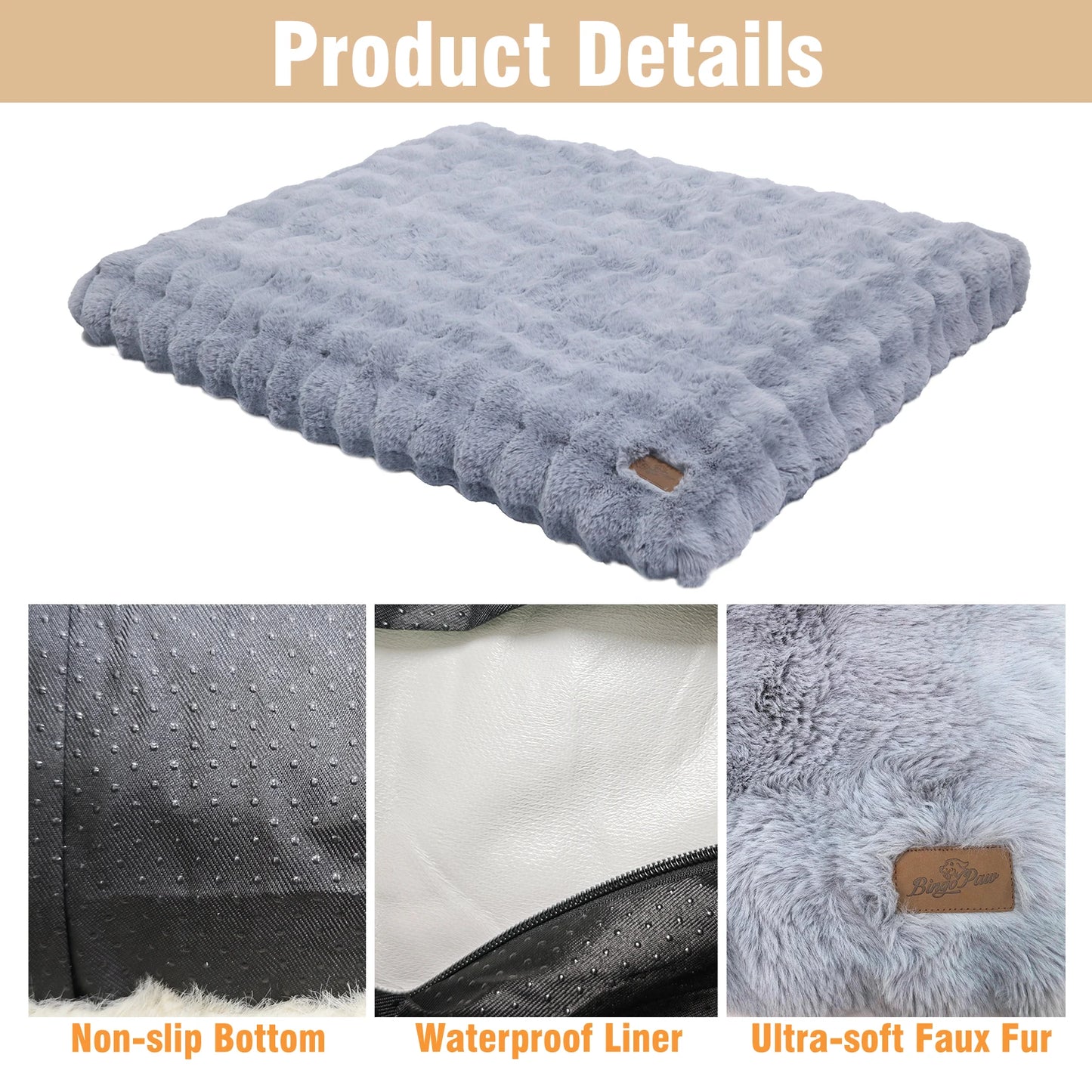 Ultra Plush Dog Bed Soft Pet Cushion Large Dog Crate Puppy Mattress Washable Mat by PawHaven