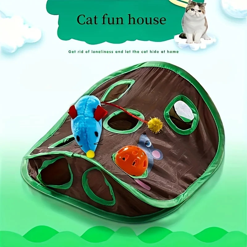 1pc Cat brain-training toy - Mouse hiding passage interactive toy by PawHaven