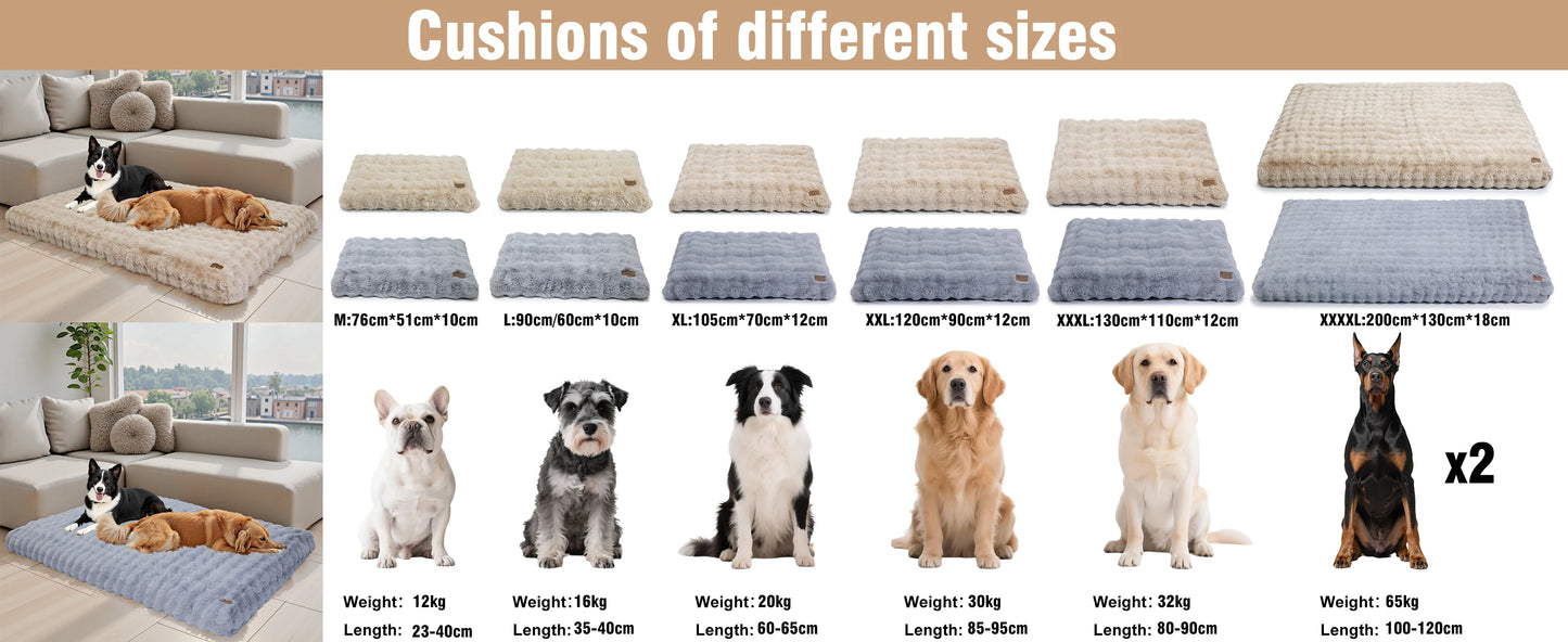 Ultra Plush Dog Bed Soft Pet Cushion Large Dog Crate Puppy Mattress Washable Mat by PawHaven