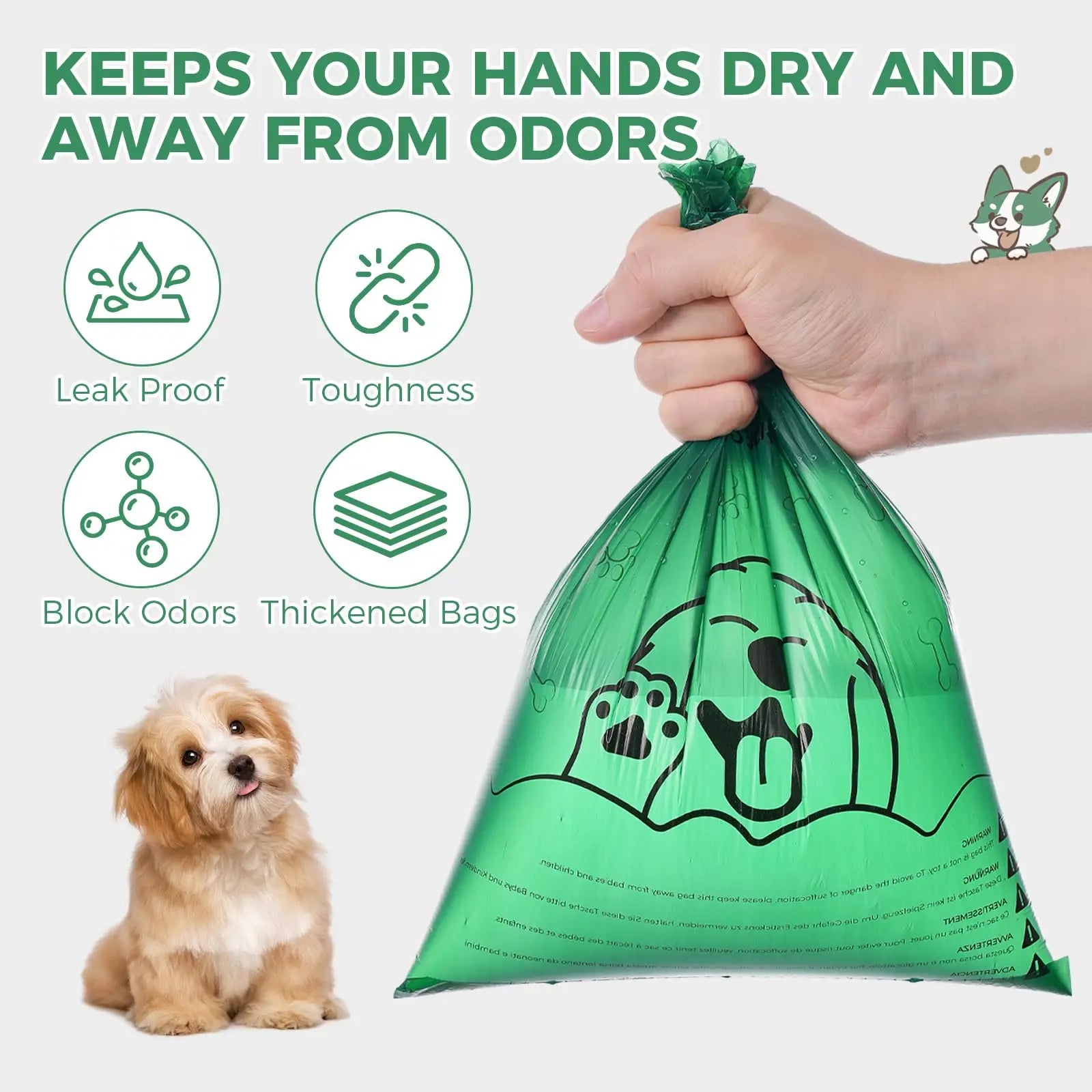 Dog Poop Bags with Dispenser - 540 Lavender Scented Waste Bags (36 Rolls) for Small/Large Dogs, Includes Carrier by PawHaven