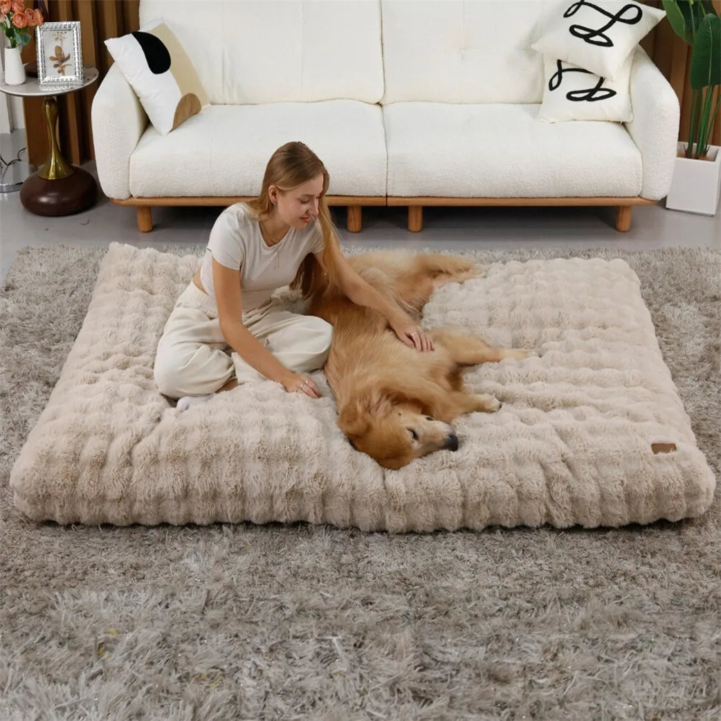 Ultra Plush Dog Bed Soft Pet Cushion Large Dog Crate Puppy Mattress Washable Mat by PawHaven