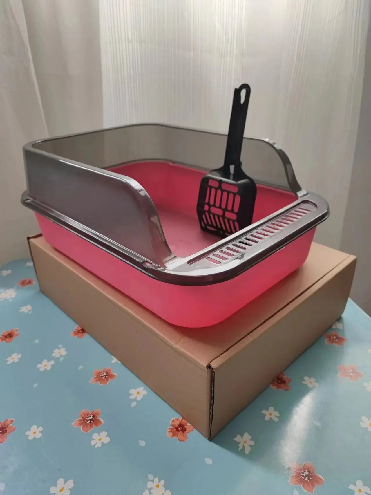 Premium Large Semi Enclosed Cat Litter Box With Scoop by PawHaven