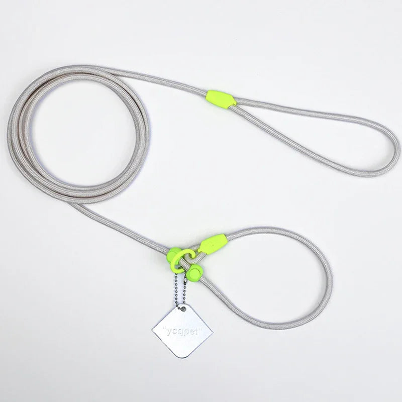 Nylon Colourful Leashes Pet Small Dog Round Rope Lead P Chain Collar Adjustable for Dogs Training Puppy Walking Leash by PawHaven