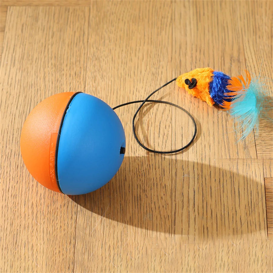 "Battery-Operated" Interactive Cat Toy Ball With Tracking Mouse - Automatic Rolling Teaser For All Breeds, Battery-Powered (Batt by PawHaven