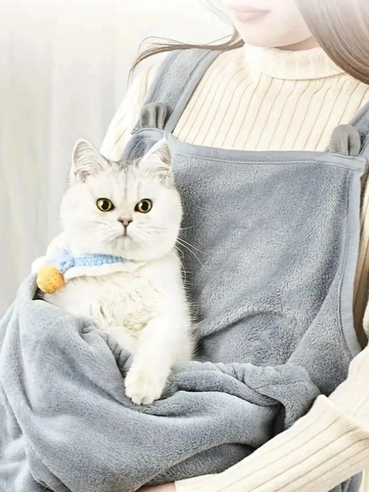 Cozy Pet Carrier Apron For Small Cats And Dogs - Perfect For Outdoor Winter Travel - Features Hanging Chest Bag And Cat Sleeping by PawHaven