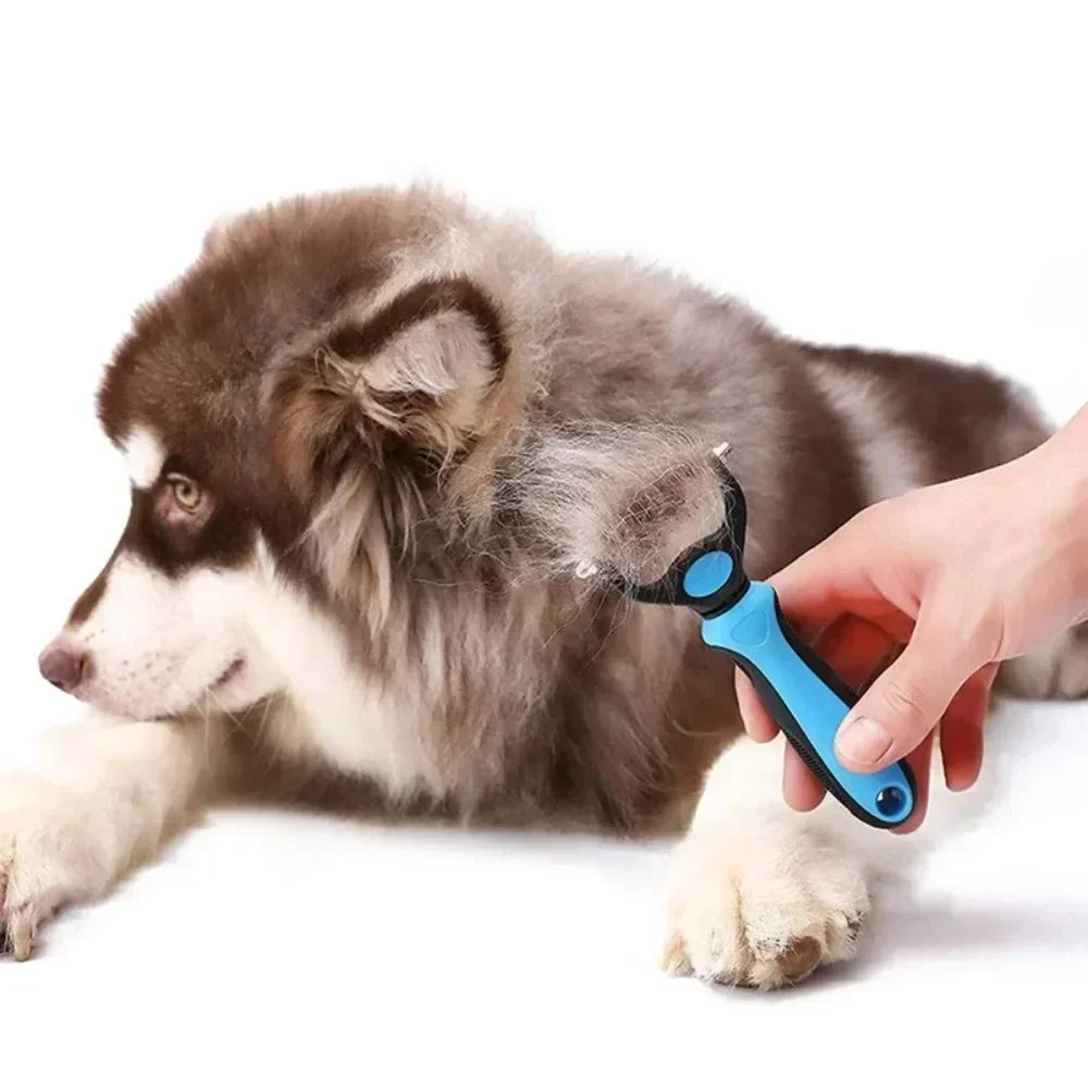 1pc Stainless Steel Dual Sided Pet Comb, Dog Cat Tangle Remover Brush, Portable Grooming Accessory for Household Pets by PawHaven