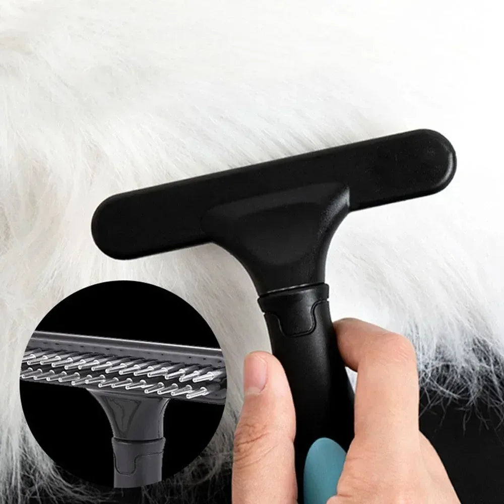 Dog Rake Deshedding Dematting Brush Comb Undercoat Rake for Dogs Cats Short Long Hair Pet Brushes Shedding with Double Row Pins by PawHaven