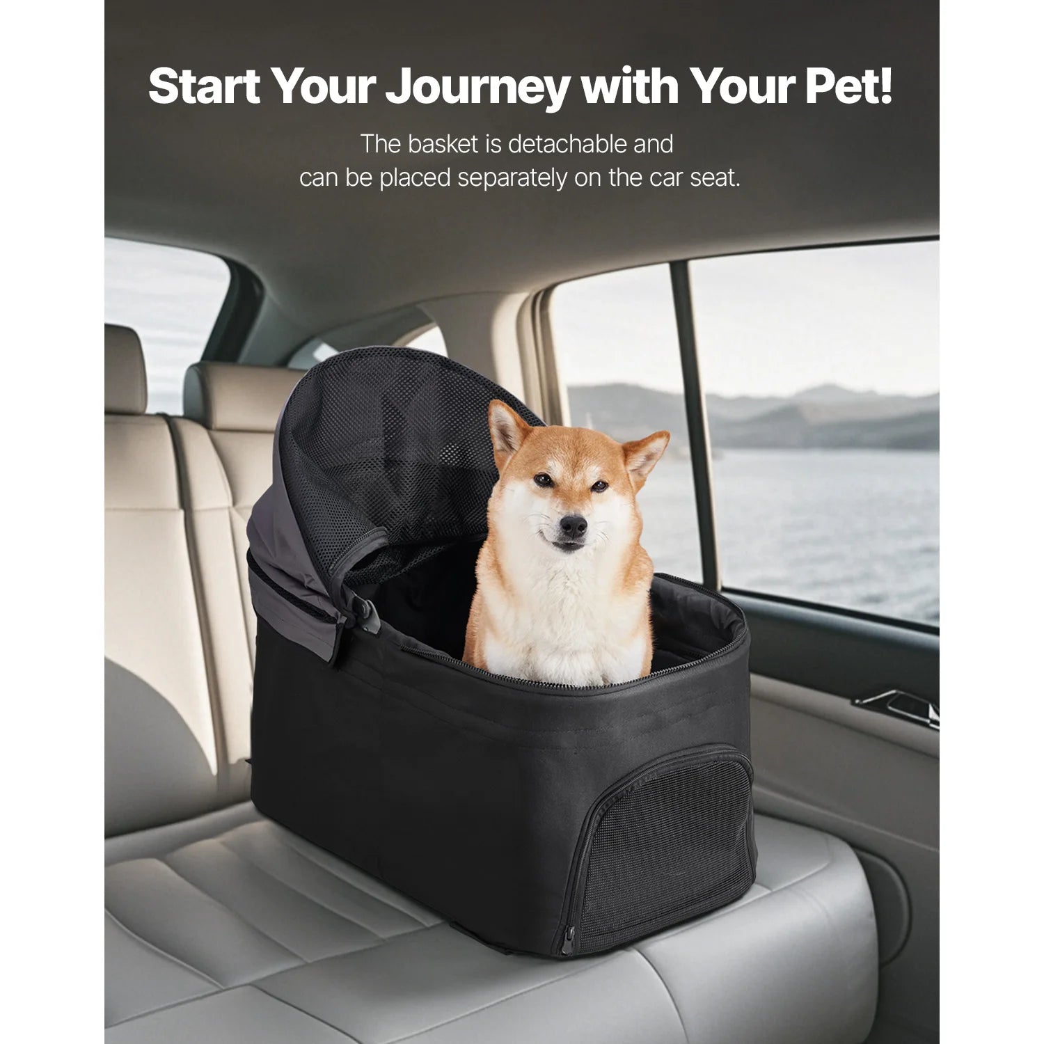 SucceBuy Pet Stroller 35 lbsDog Stroller Cart 4 Wheels Cats Pram w/Carrier & Mesh Animal Carrier w/Brake Small to Medium Pet by PawHaven