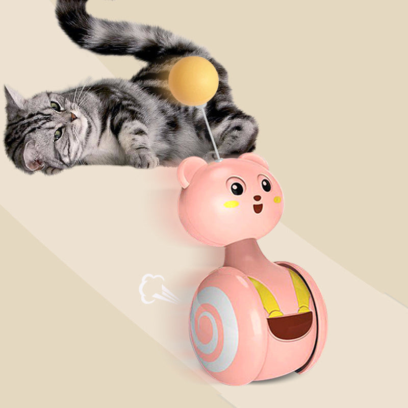 Cat Interactive Feather Toys Pet Bumbler Funny Toy Interactive Cats Toys Cat Rolling Teaser Feather Wand Toys Rotating Ball by PawHaven