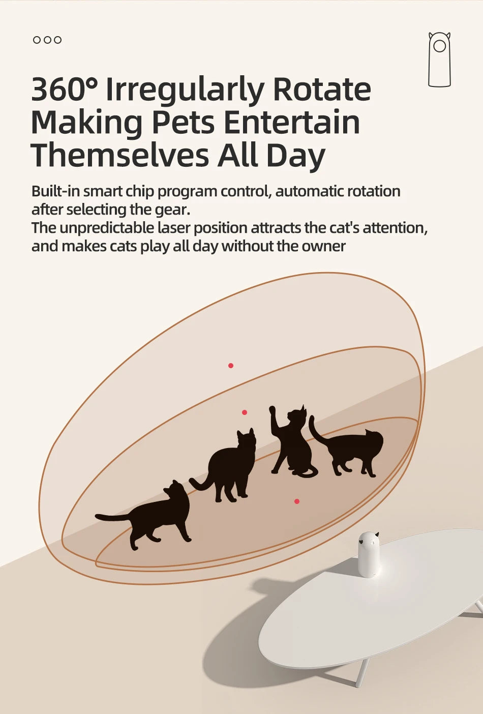 ROJECO Premium Interactive Laser Cat Toy For Indoor Fun by PawHaven