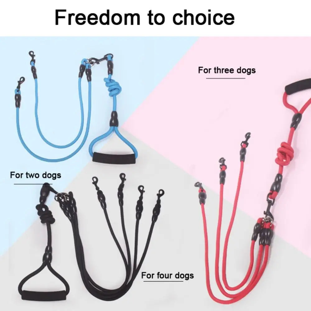 Pet Leash Nylon Double Dual Two Heads Dogs Rope 2 Way Coupler Walk Dogs Collars Harness Leads Dog Leashes by PawHaven
